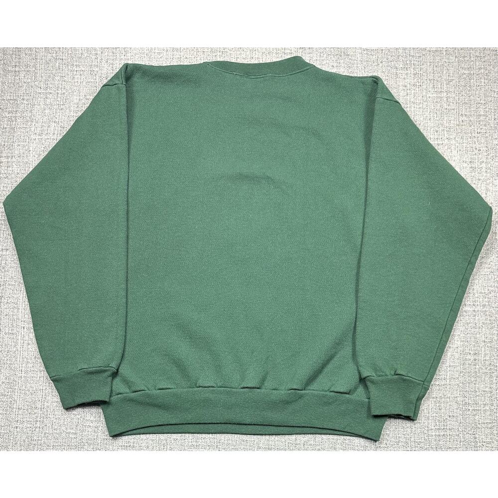 Vintage Cougar Wildlife Sweatshirt Adult XL Green Tultex Pullover Made USA 90s - Picture 12 of 14